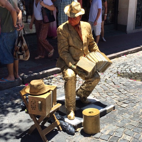 Estatua humana tango en San Telmo, Buenos Aires, Argentina