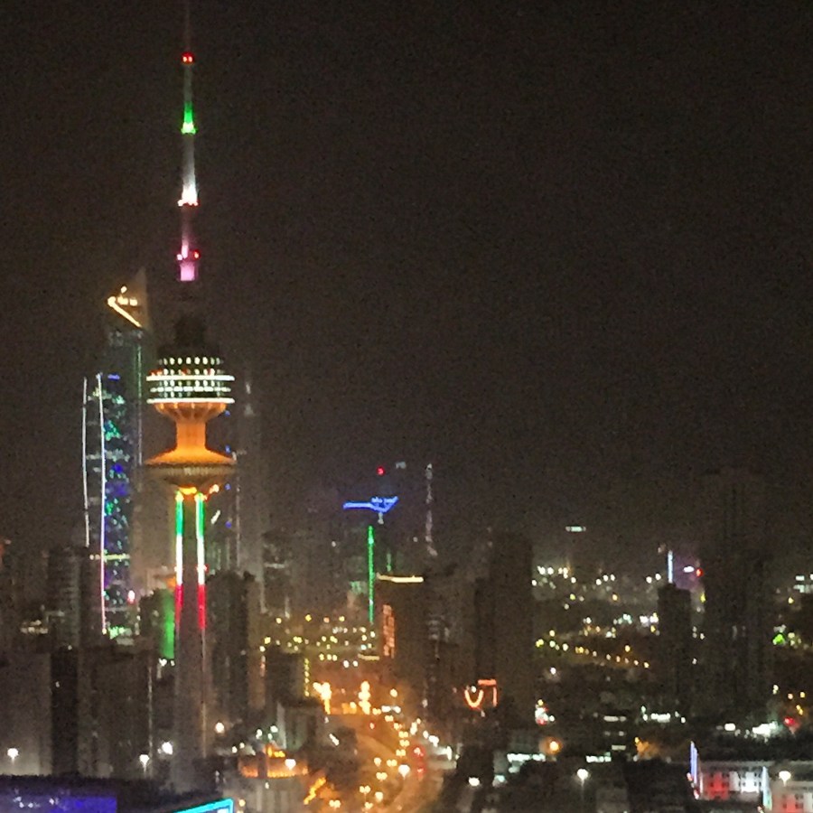 Downtown Kuwait City at night