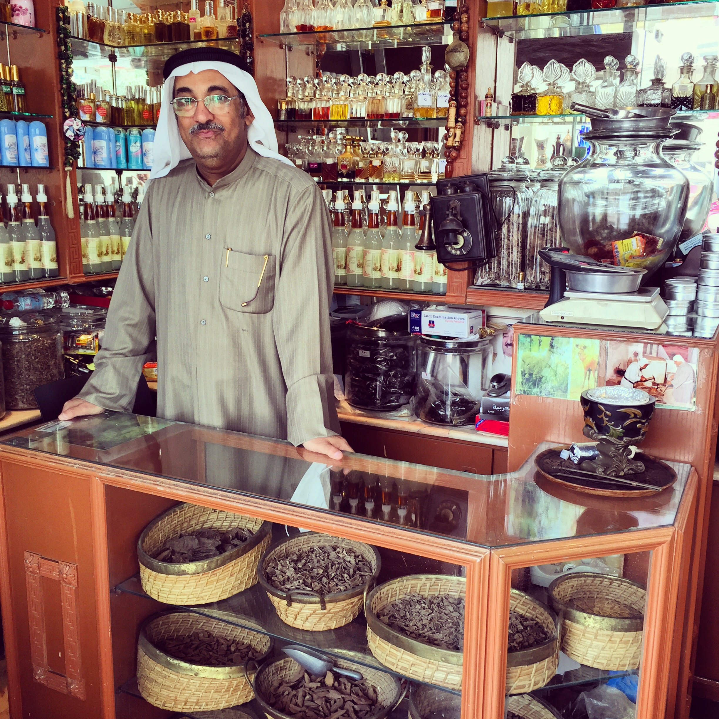 Essences vendor at Kuwait market