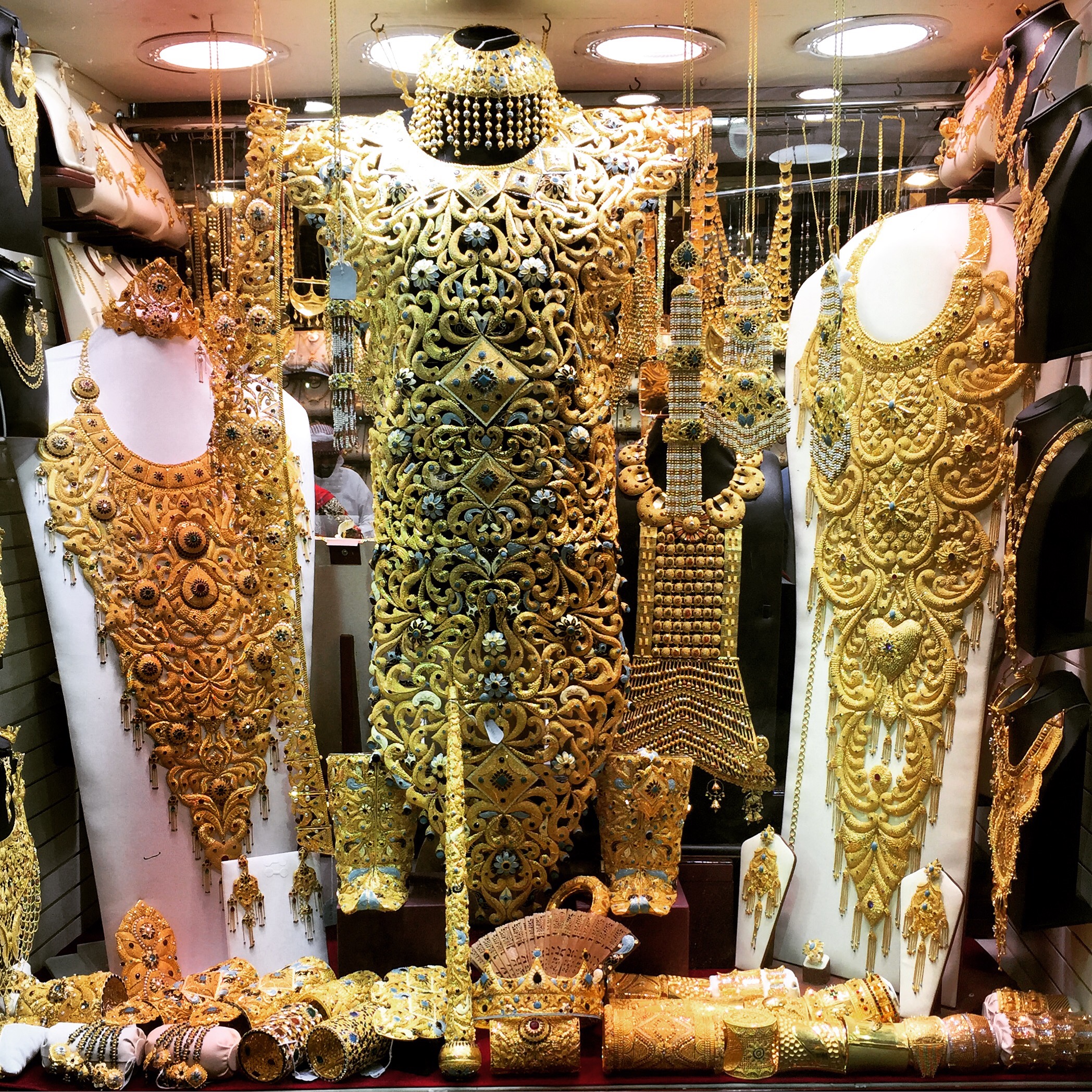 Gold vests at Dubai gold souk