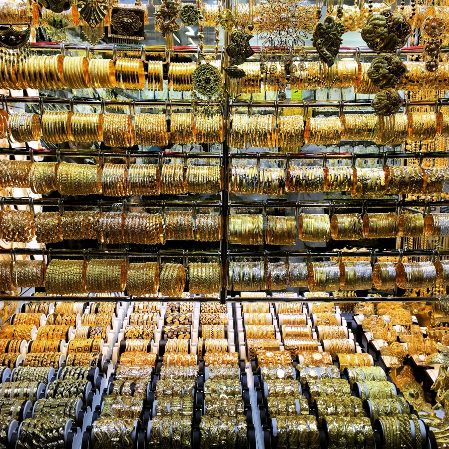 Gold market sukh in Dubai, UAE
