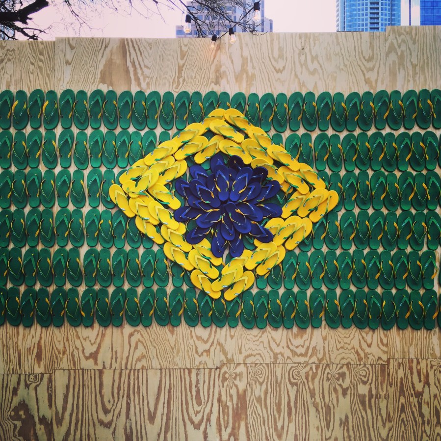 Brazilian flip flop flag at SXSW