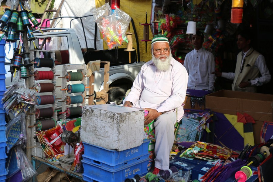 Indian kite seller in Jaipur, India