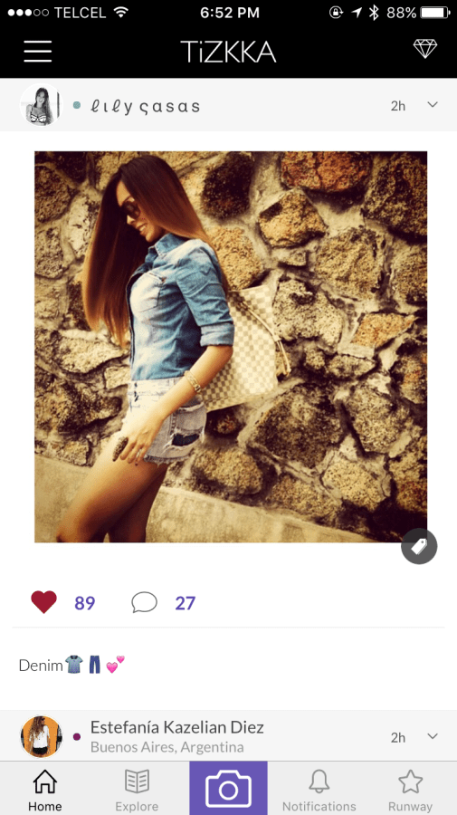 tizkka app screnshot fashion social network